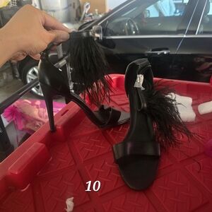 Cape Robbin Black Feathered Heels